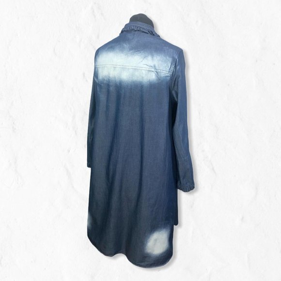 NWOT Denim Easel Distressed Button Up Shirt Dress - Picture 4 of 11